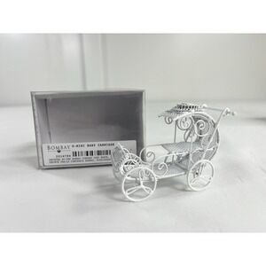 Vintage Bombay Co O-Mini 1:12 Metal Dollhouse Miniature Baby Carriage Pram